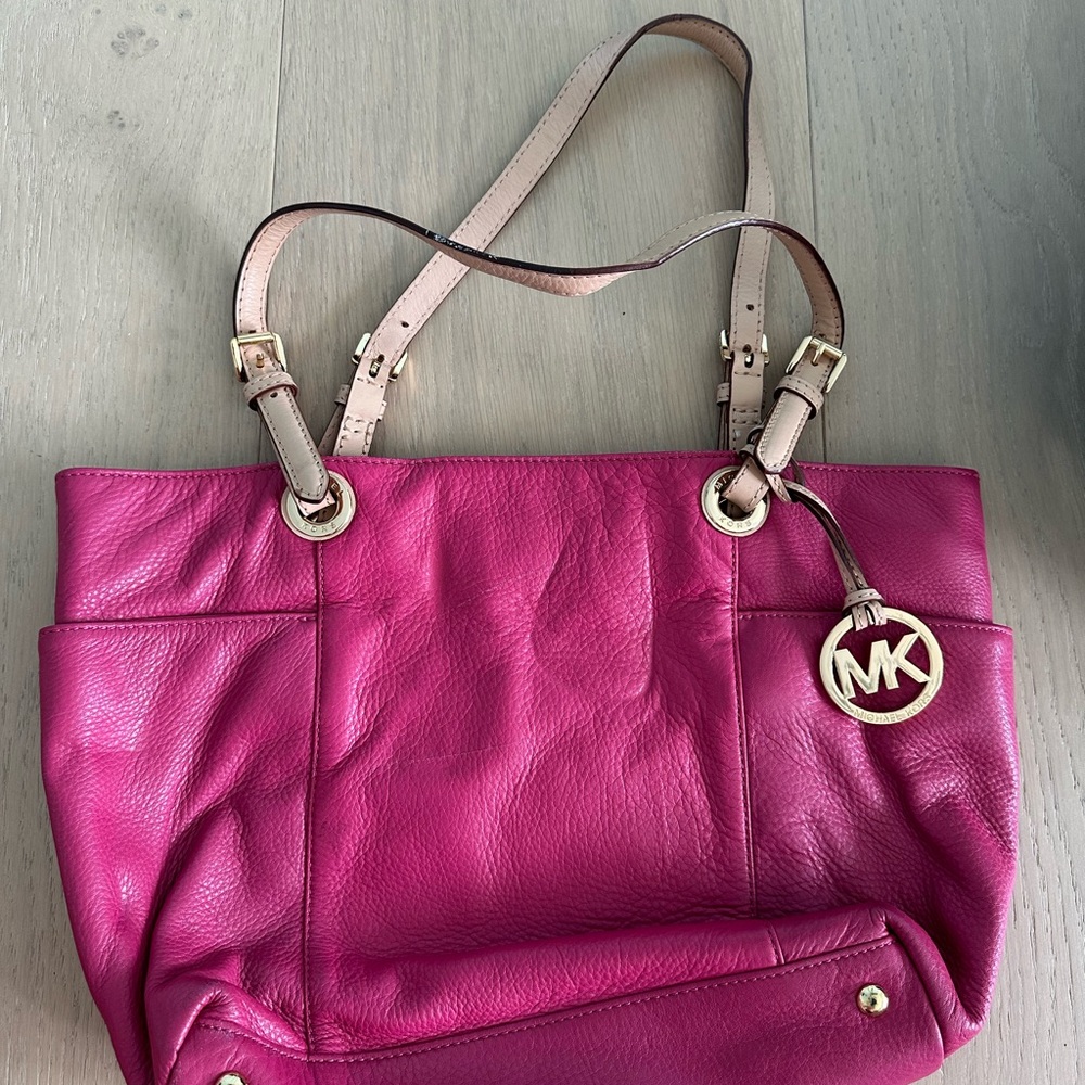 Michael Kors Fuchsia Leather Tote